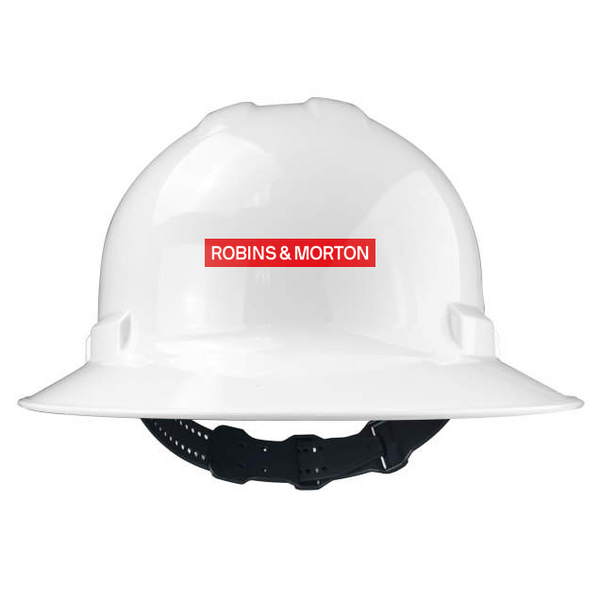Hard Hat Radians QHR4WHITE Full Brim with Logo ERS Construction Products