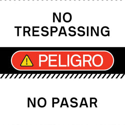 24" x 36" Dual Language No Trespassing Sign