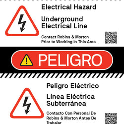 Danger - Electrical Hazard - Underground Electrical Line - Dual Language 24" x 36"