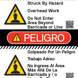 Danger - Struck by Hazard - Dual Language 24" x 36"