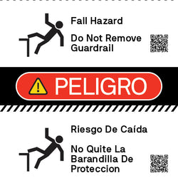 Danger - Fall Hazard - Do Not Remove Guardrail - Dual Language 24" x 36"