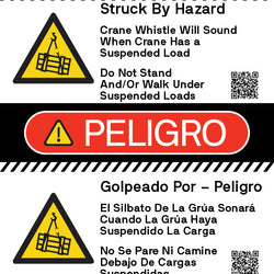 Danger - Struck by Hazard - Do Not Enter Area - Dual Language 24" x 36"