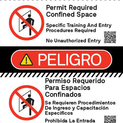 Danger - Permit Required Confined Space - Dual Language 24" x 36"