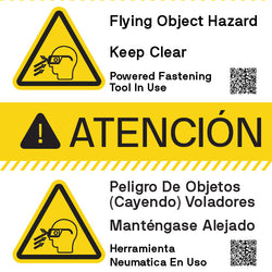 Caution - Flying Object Hazard - Dual Language 24" x 36"