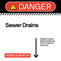 Danger - Sewer Drains 24" x 24"