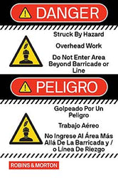 Danger - Struck by Hazard - Overhead Work - Dual Language 24" x 36"