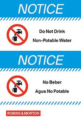Notice - Do Not Drink - Non-Potable Water - Dual Language 24" x 36"