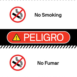 Danger - 24" x 36" Dual Language No Smoking Sign
