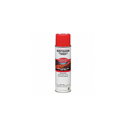 A can of red construction marking paint.
