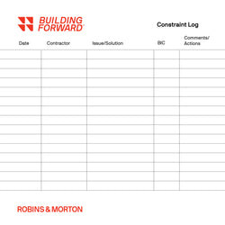 Project Board 48"x 48" Constraint Log