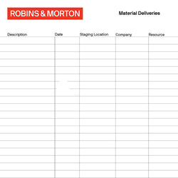 Project Board - Material Deliveries 48" x 48"