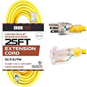 EXTENSION CORD 12/3 25' YELLOW