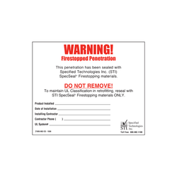 STI Firestop Stickers 100/Pack