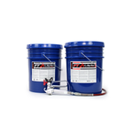 Two 5 gallon containers of elastomeric spray.