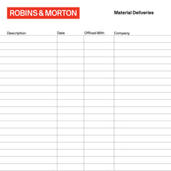 Project Board - Material Deliveries 48" x 48"